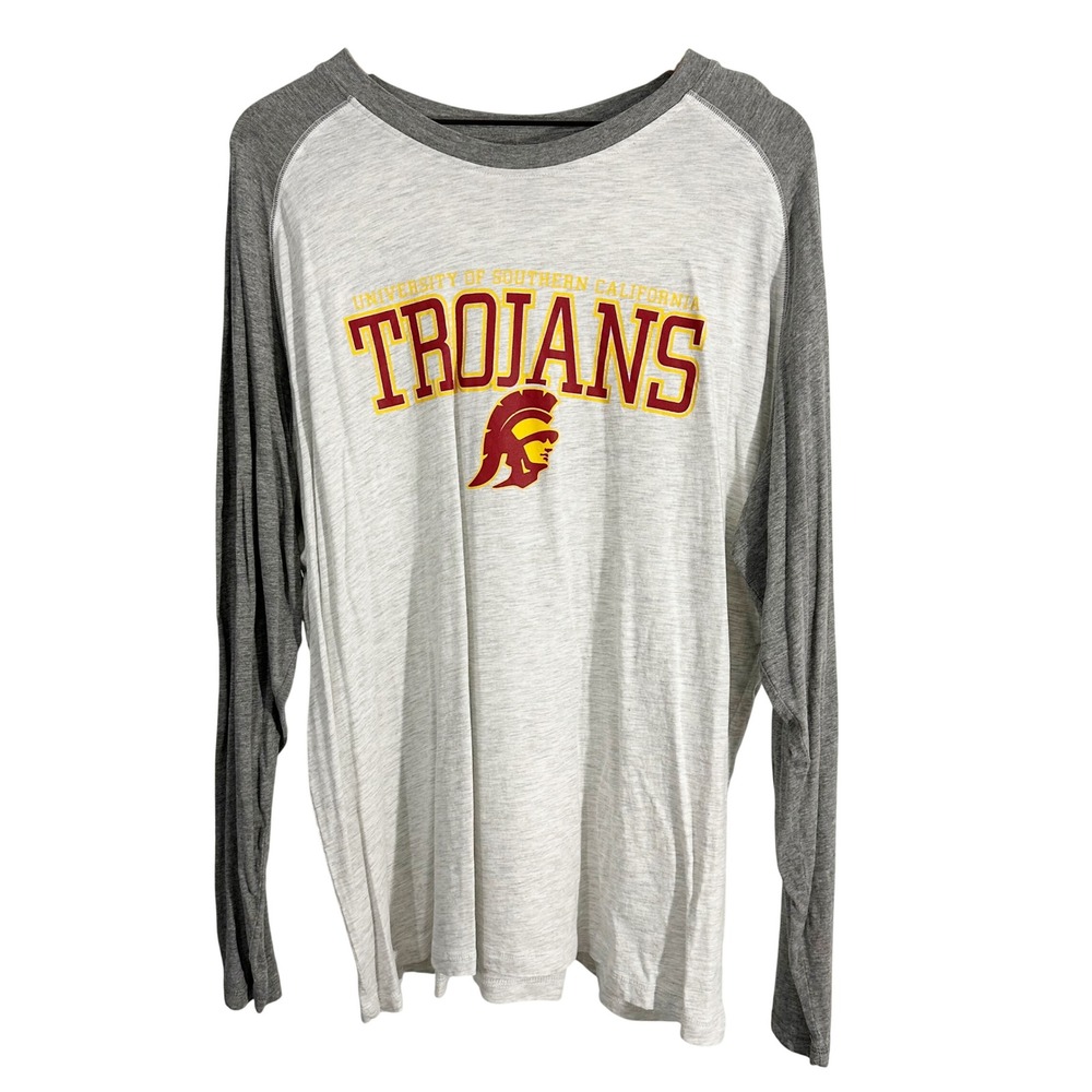 Champion USC Trojans Colorblock Long Sleeve Shirt 2XL‎ Collegiate Fan Game Day